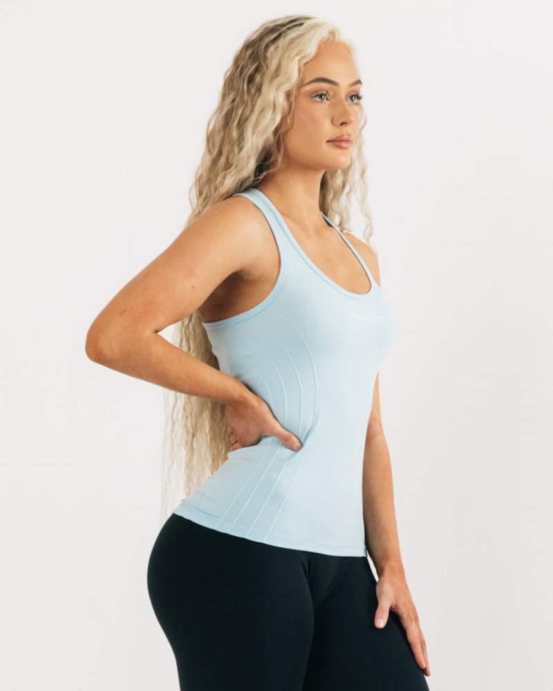 Arctic Blue Alphalete Seamless Tank Women's Tank Top | 2467985-AW