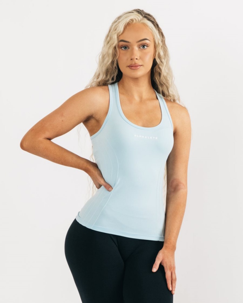 Arctic Blue Alphalete Seamless Tank Women\'s Tank Top | 2467985-AW