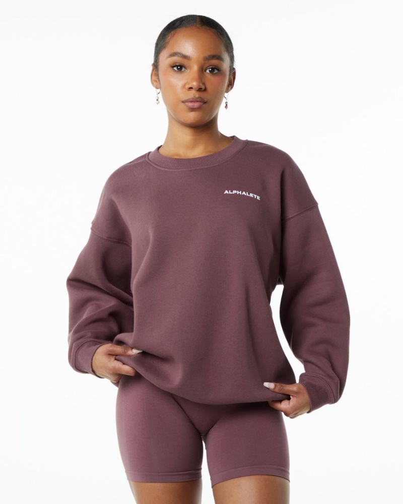 Autumn Alphalete Classic Crew Women\'s Long Sleeve | 4589710-BR