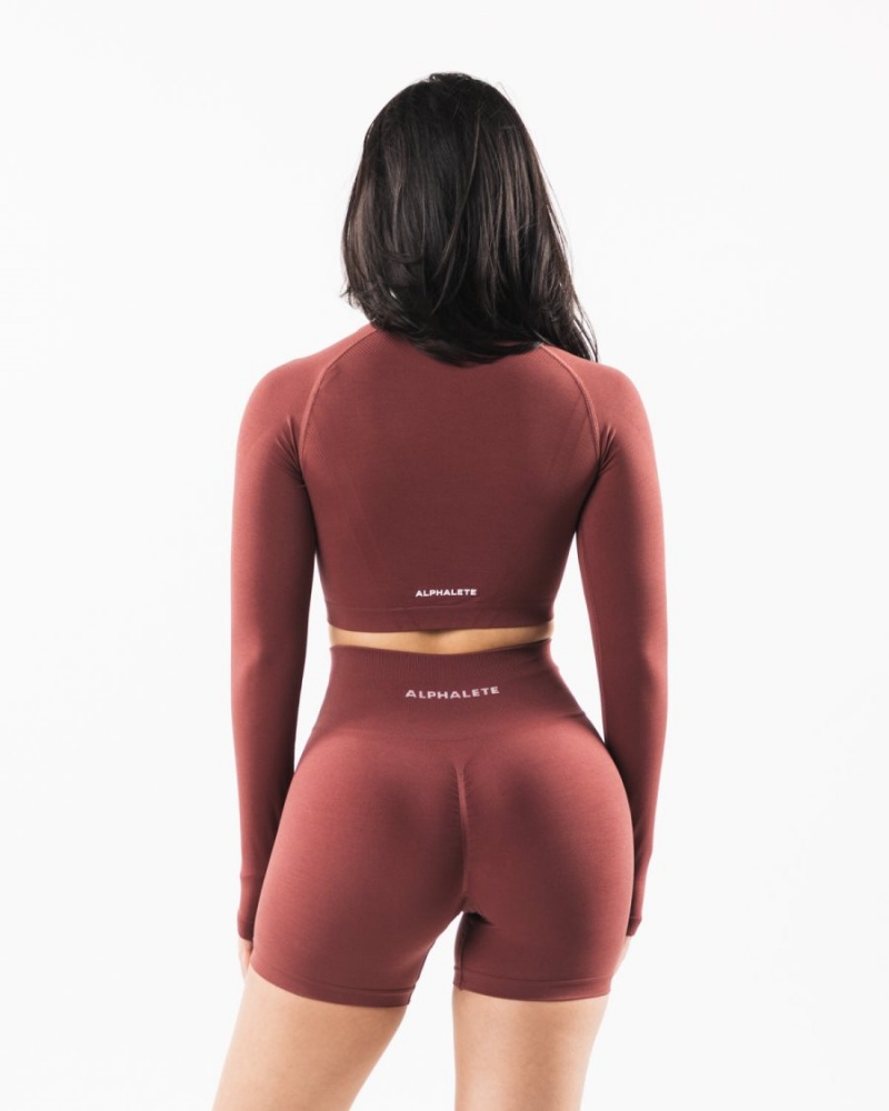 Autumn Alphalete Stratus LS Crop Women's Long Sleeve | 4038752-KE