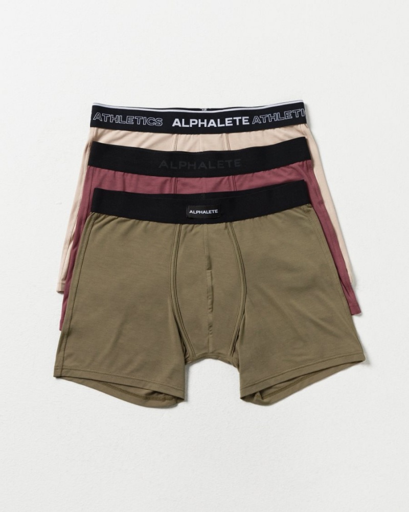 Autumn / Willow / Linen Alphalete Classic Boxer Brief 3pk Men\'s Underwear | 0528639-FQ