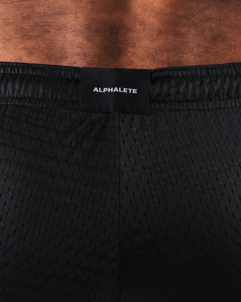 Black Alphalete AA Mesh Short 6” Men's Shorts | 2796430-TI