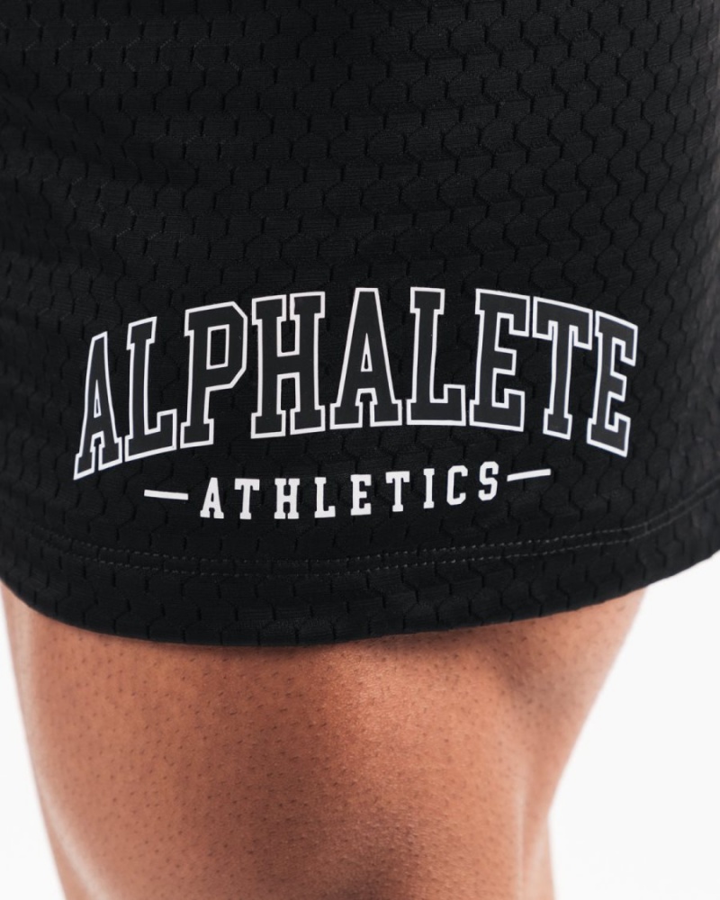 Black Alphalete AA Mesh Short 6” Men's Shorts | 2796430-TI