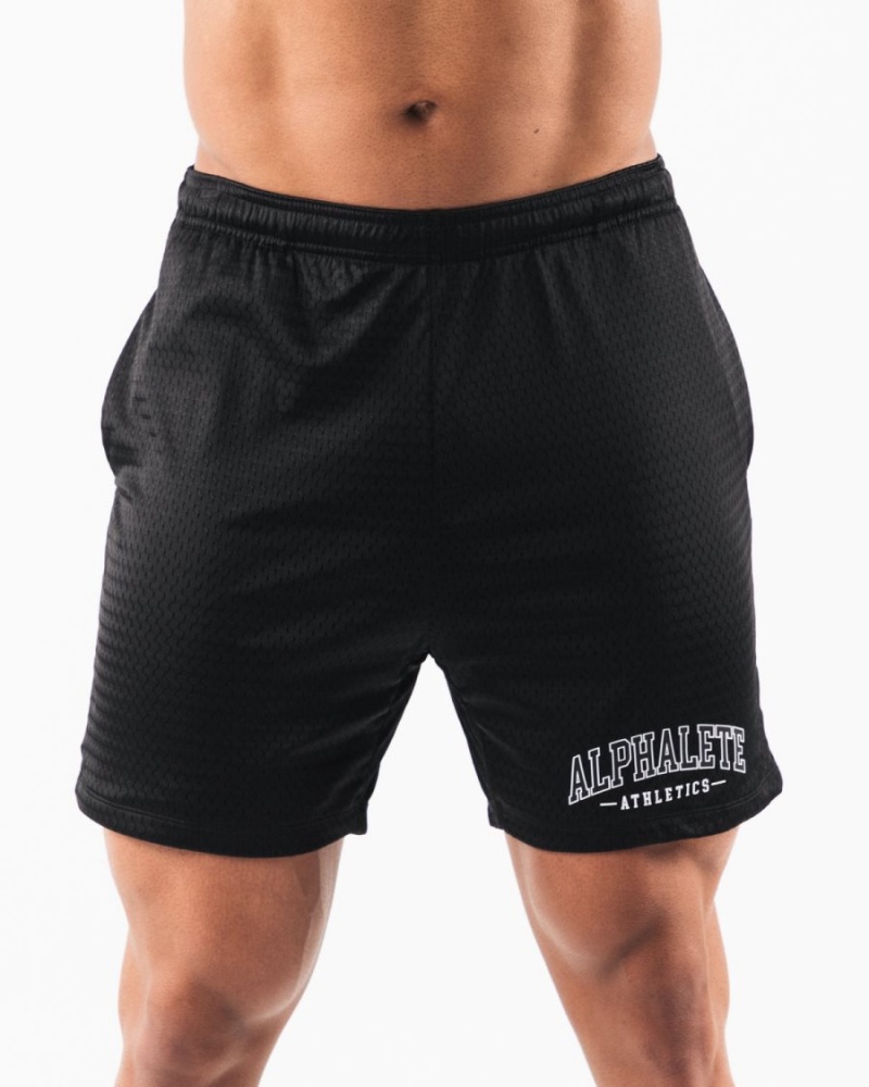 Black Alphalete AA Mesh Short 6” Men\'s Shorts | 2796430-TI