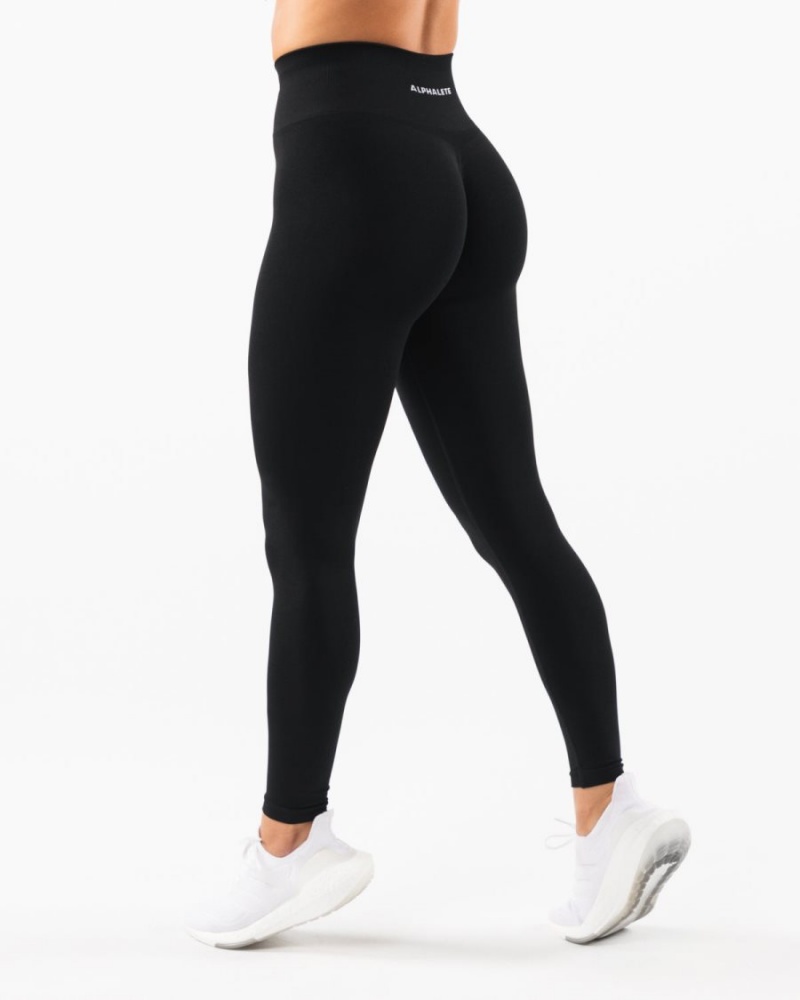 Black Alphalete Amplify Legging Women\'s Leggings | 5617428-SW