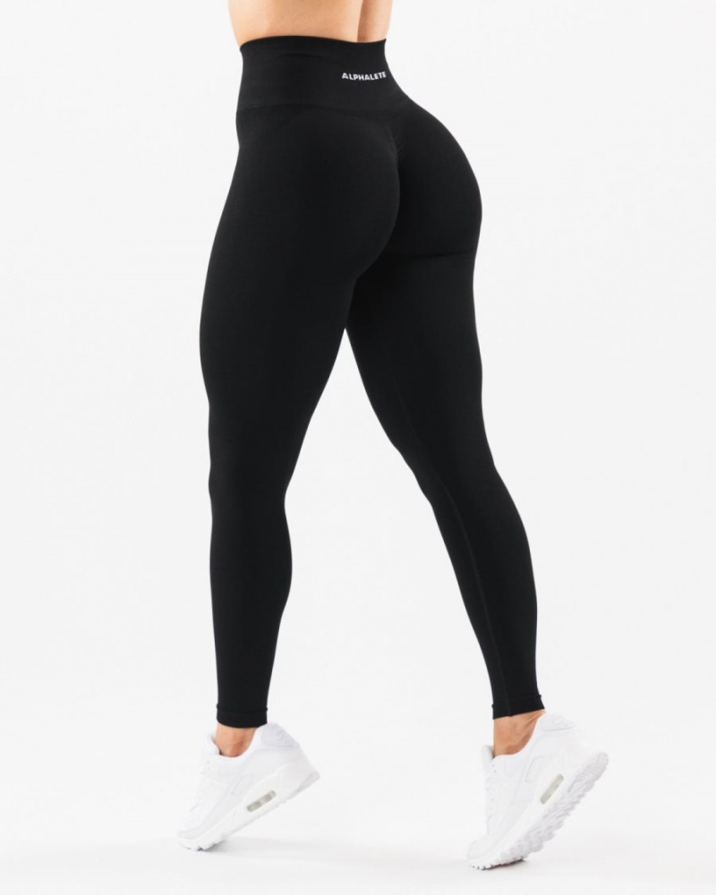 Black Alphalete Amplify Legging Women\'s Leggings | 6948317-FR