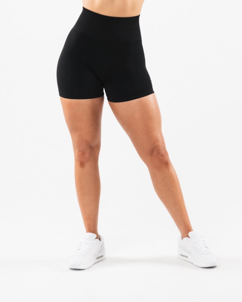 Black Alphalete Amplify Short 4.5" Women's Shorts | 8507123-SI