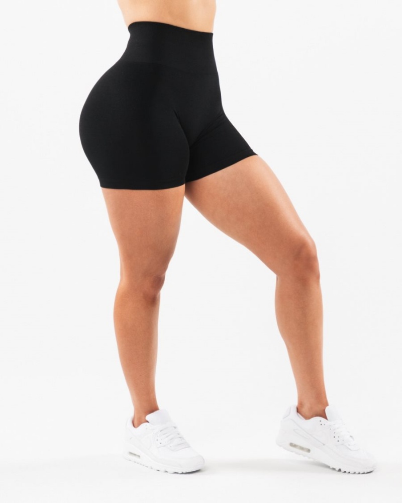 Black Alphalete Amplify Short 4.5" Women's Shorts | 8507123-SI