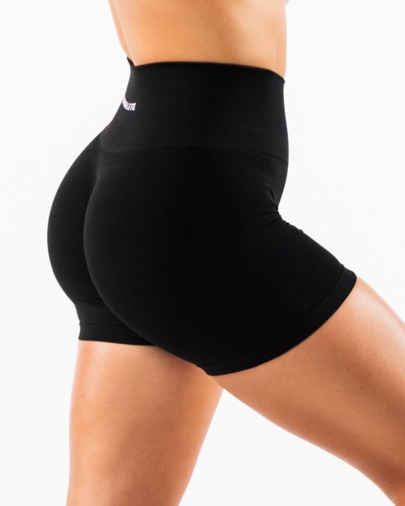 Black Alphalete Amplify Short 4.5" Women's Shorts | 9134250-KI