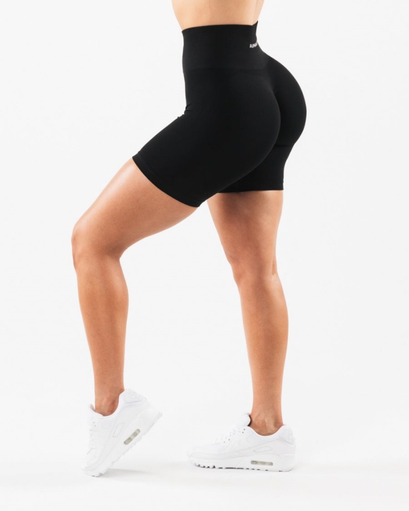 Black Alphalete Amplify Short 6.5” Women's Shorts | 9028146-UW