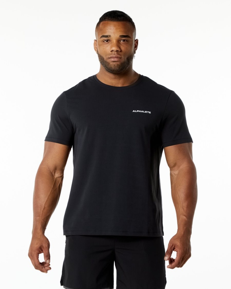 Black Alphalete Classic Tee Men\'s Shirts | 7593048-YK