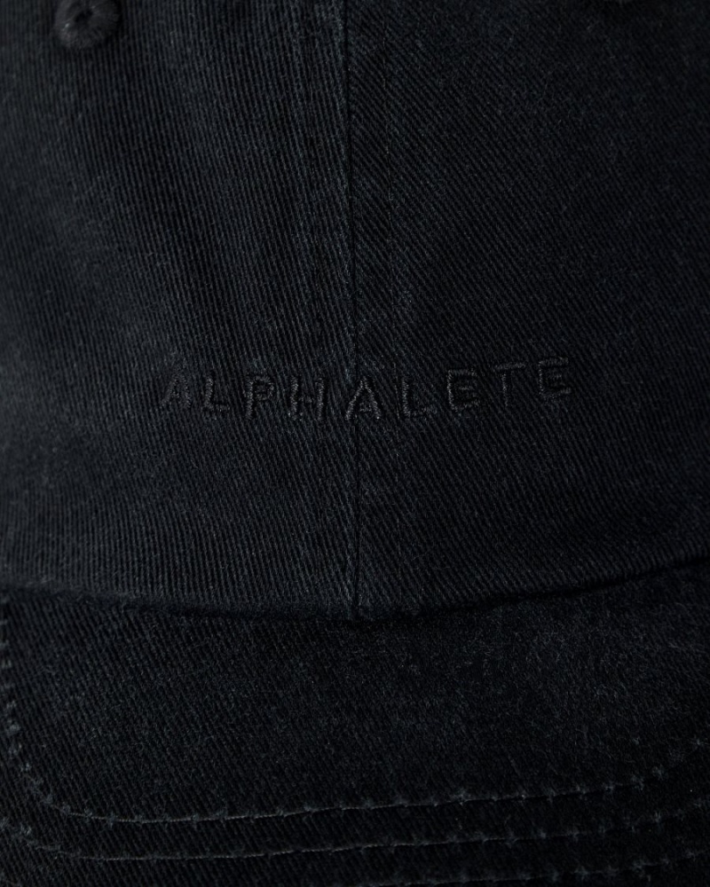 Black Alphalete Core Dad Hat Women's Accessories | 5709431-WT