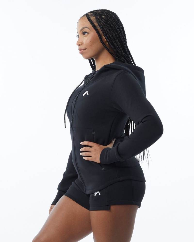 Black Alphalete ELMTS Athletic Jacket Women's Jackets | 6392784-ZR