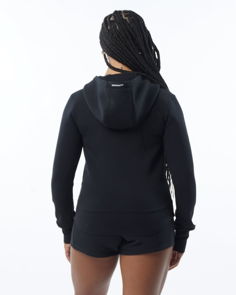 Black Alphalete ELMTS Athletic Jacket Women's Jackets | 6392784-ZR