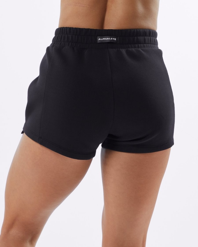 Black Alphalete ELMTS Athletic Short 3.5" Women's Shorts | 2980357-AU