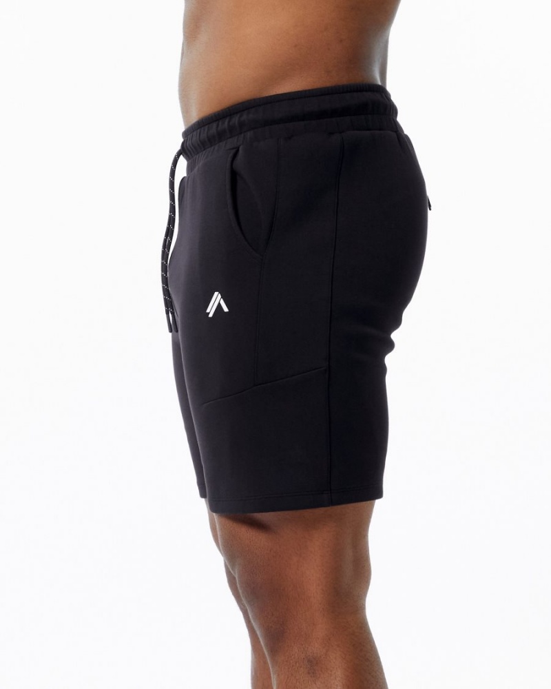 Black Alphalete ELMTS Athletic Short 6" Men's Shorts | 2619084-OA