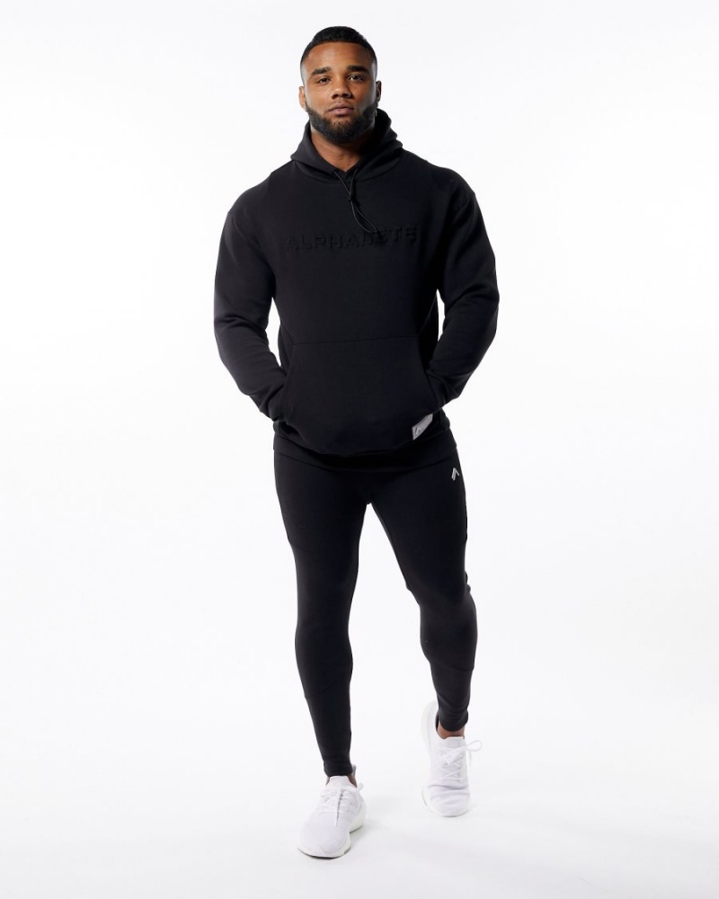 Black Alphalete ELMTS Zip Jogger Men's Jogger | 3149572-VD