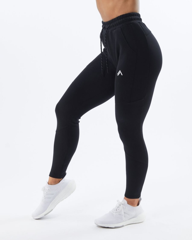 Black Alphalete ELMTS Zip Jogger Women\'s Jogger | 0628195-KD