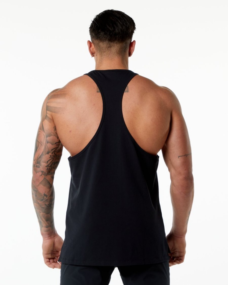 Black Alphalete Emblem Stringer Men's Stringers | 0482367-NV