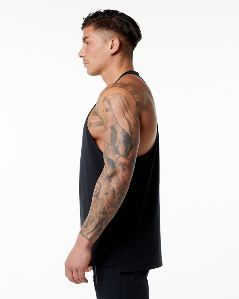 Black Alphalete Emblem Stringer Men's Stringers | 0482367-NV