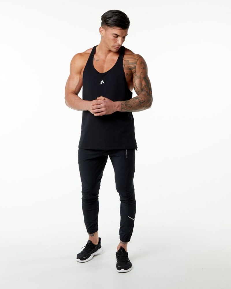 Black Alphalete Emblem Stringer Men's Stringers | 0482367-NV