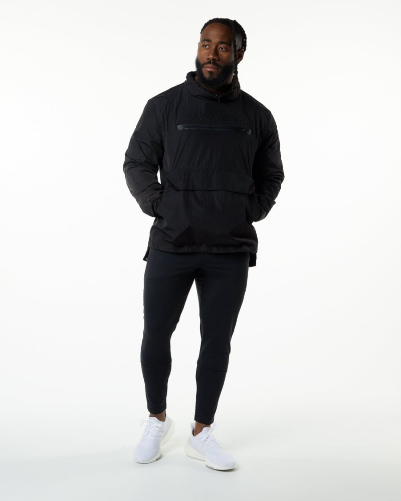 Black Alphalete Endure Pullover Men's Jackets | 5246713-YG