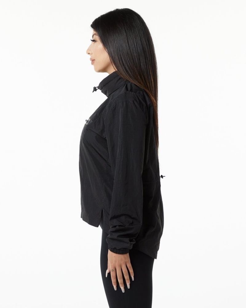 Black Alphalete Endure Pullover Women's Jackets | 8729143-PY