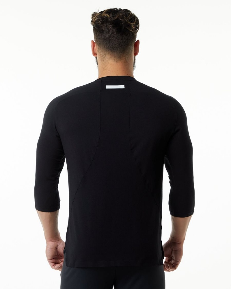 Black Alphalete Evo 3/4 Sleeve Tee Men's Shirts | 4260159-TE