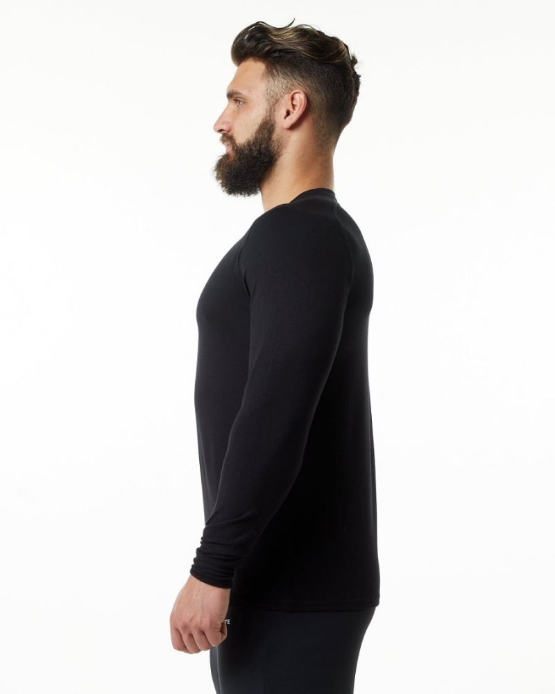 Black Alphalete Evo Epaulette Tee Men's Shirts | 1970452-LM