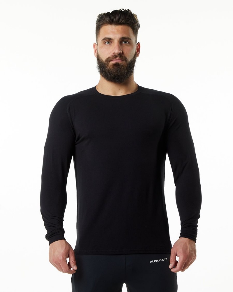 Black Alphalete Evo Epaulette Tee Men\'s Shirts | 1970452-LM