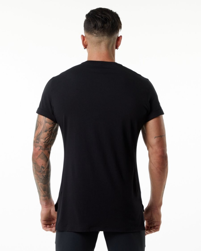 Black Alphalete Evo Pocket Tee Men's Shirts | 6095417-YU