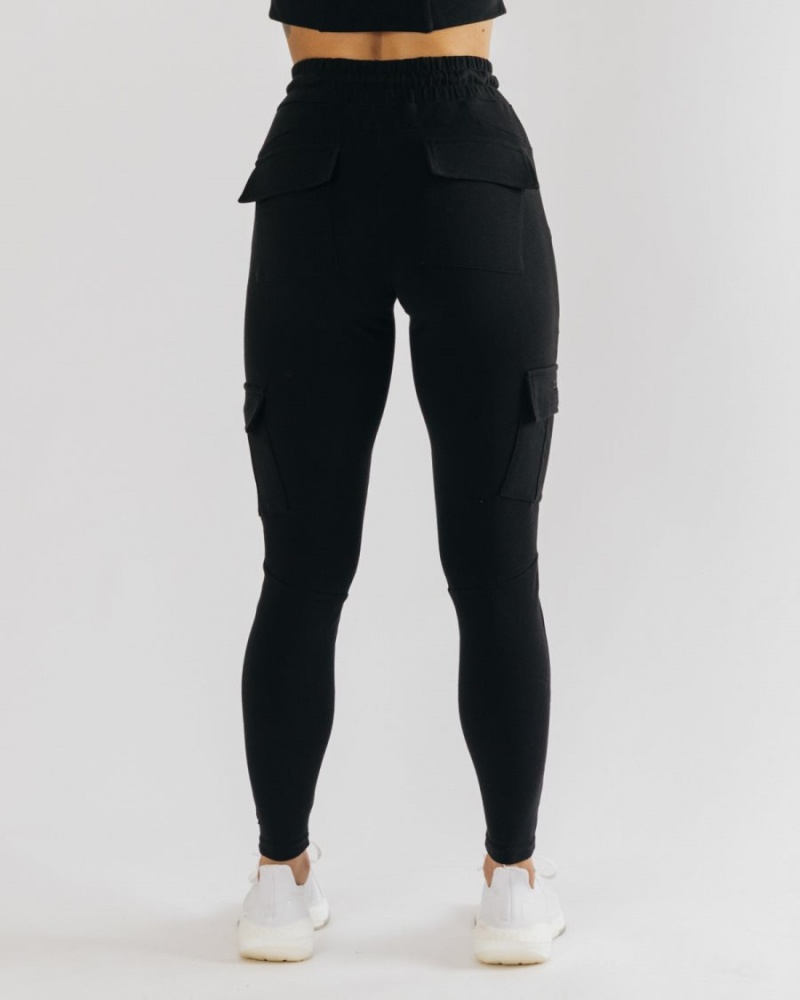 Black Alphalete Identity Cargo Women's Jogger | 6895420-YW