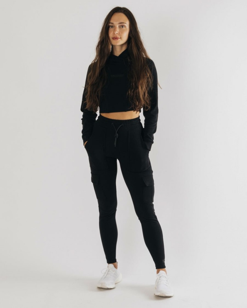 Black Alphalete Identity Cargo Women's Jogger | 6895420-YW