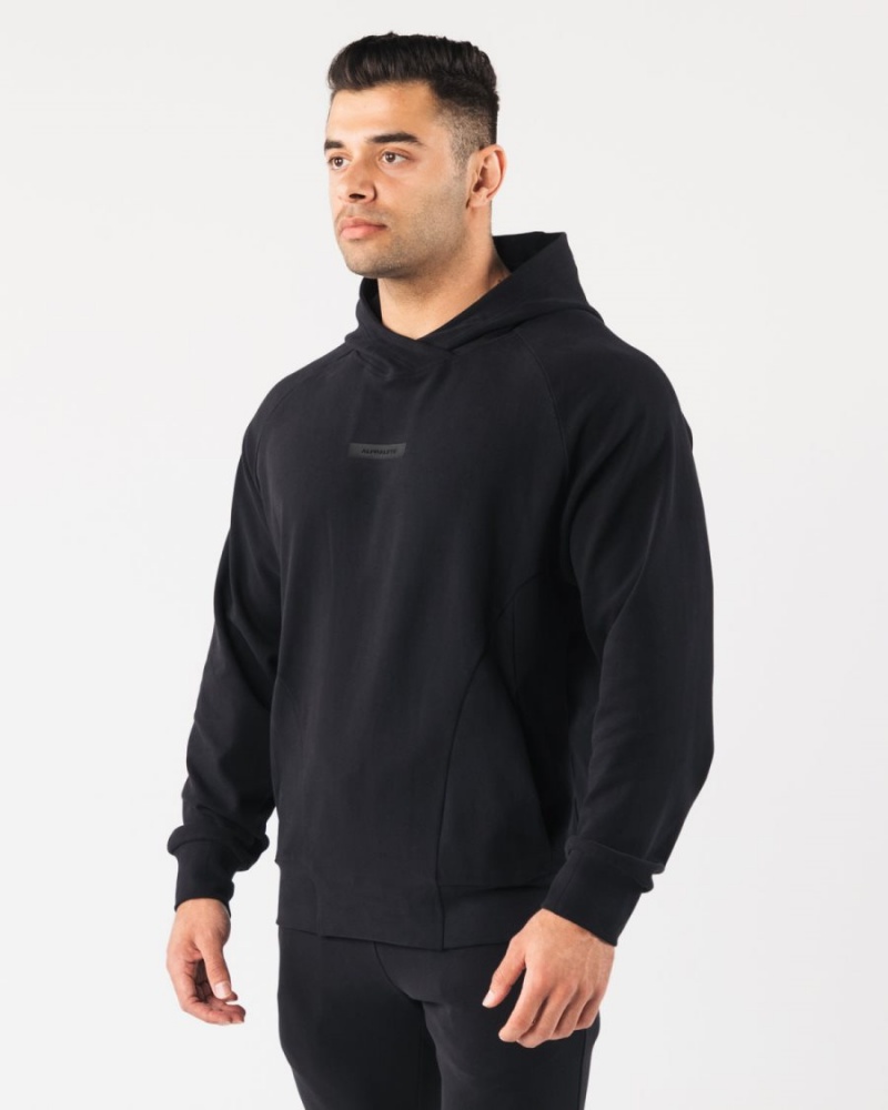 Black Alphalete Identity Pro Hoodie Men's Hoodie | 9457603-RH