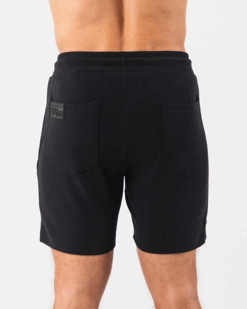 Black Alphalete Identity Short 6” Men's Shorts | 7186905-WG