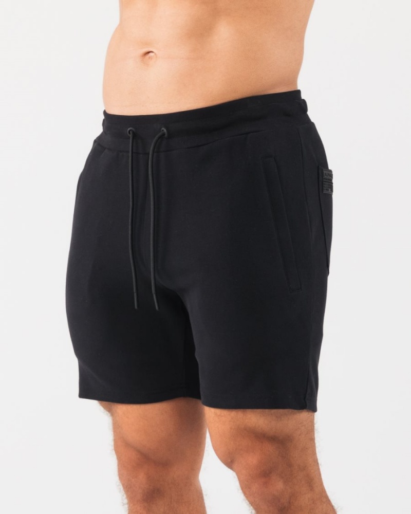 Black Alphalete Identity Short 6” Men's Shorts | 7186905-WG