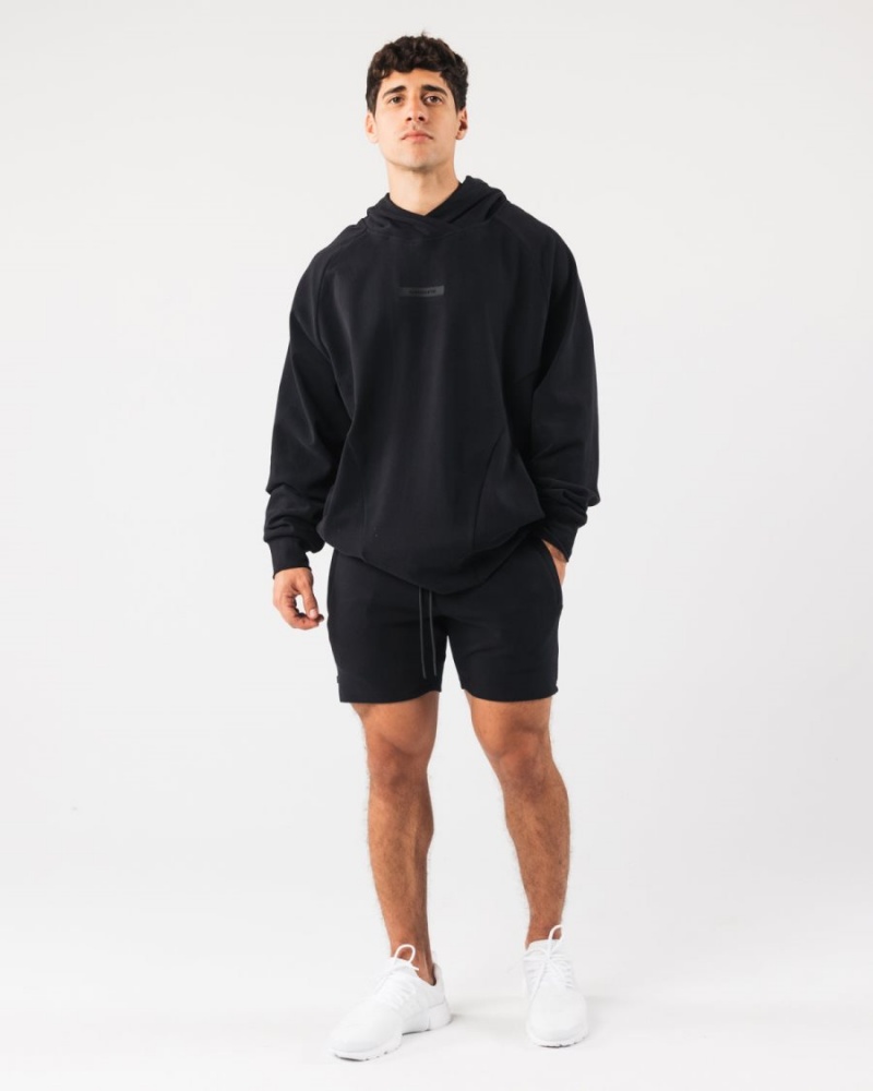 Black Alphalete Identity Short 6” Men's Shorts | 7186905-WG