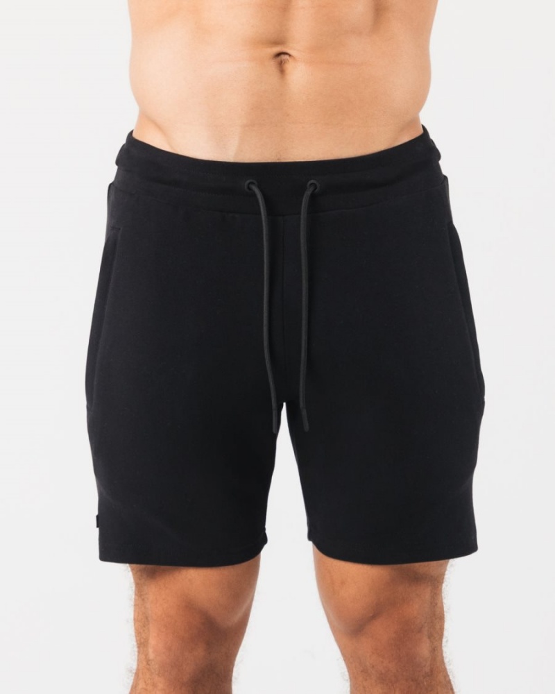 Black Alphalete Identity Short 6” Men\'s Shorts | 7186905-WG