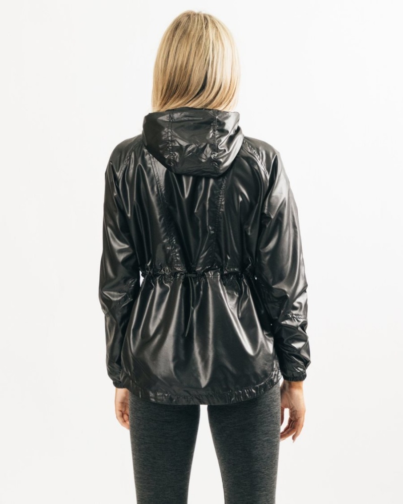 Black Alphalete Infinity Explorer Jacket Women's Jackets | 8192367-MJ