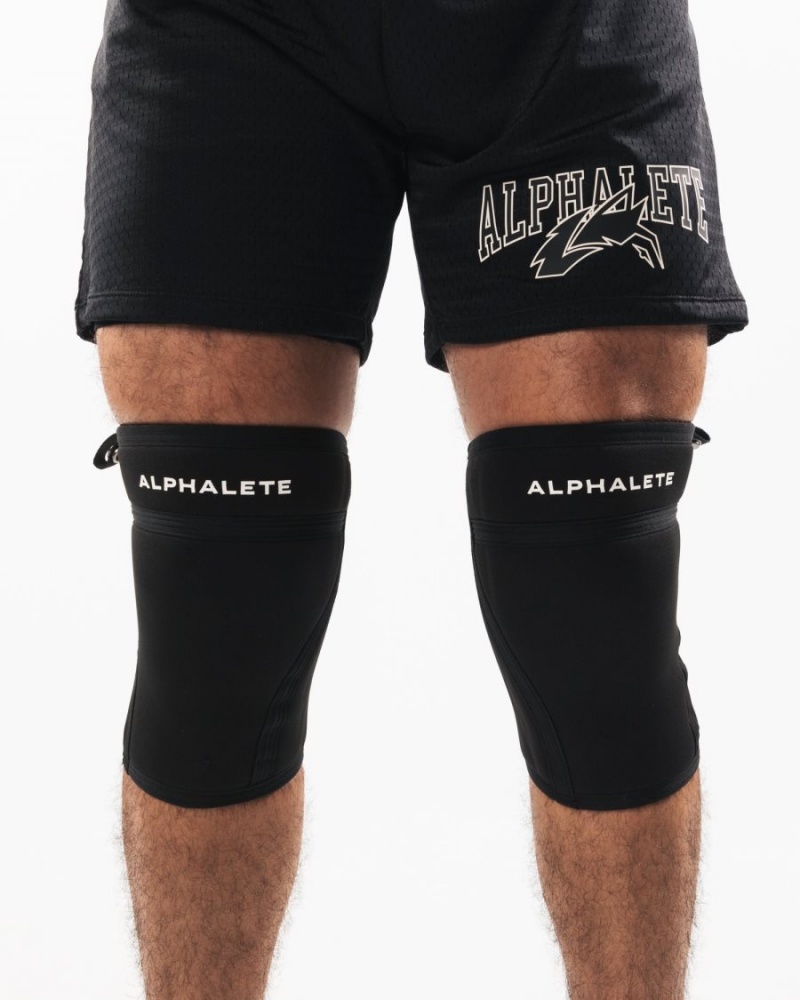 Black Alphalete Knee Sleeves Men's Accessories | 3546812-HO