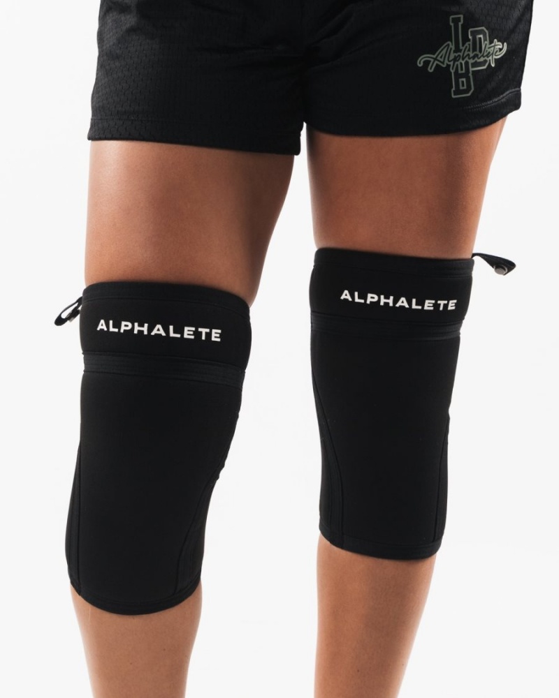 Black Alphalete Knee Sleeves Men's Accessories | 3546812-HO