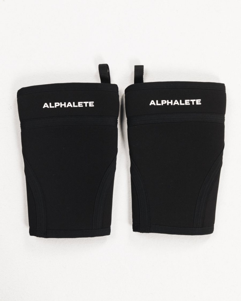 Black Alphalete Knee Sleeves Men\'s Accessories | 3546812-HO