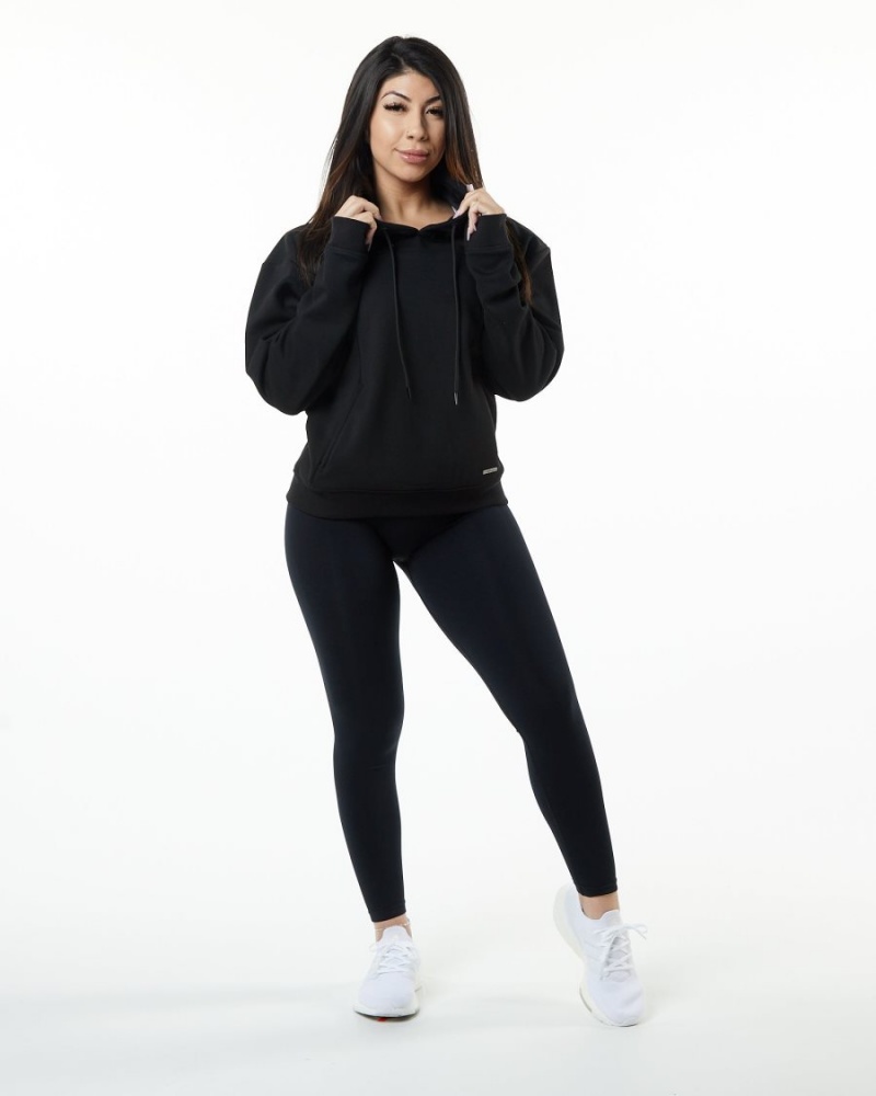 Black Alphalete Monarch Hoodie Women's Hoodie | 6051432-WG