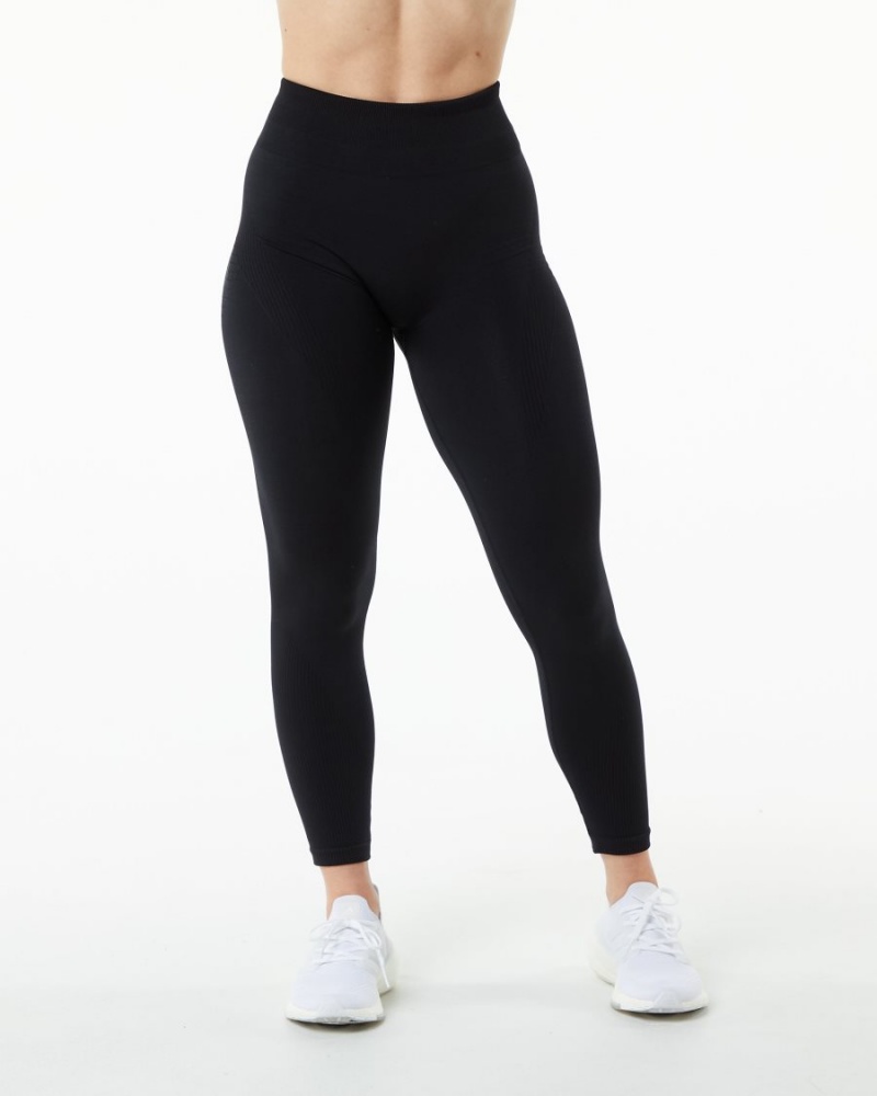 Black Alphalete Ozone Legging Women's Leggings | 6354921-OH