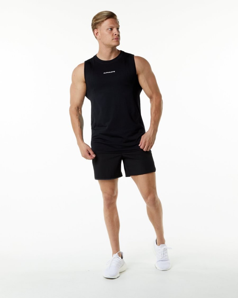 Black Alphalete Ozone Tank Men's Tanks | 8620731-TI