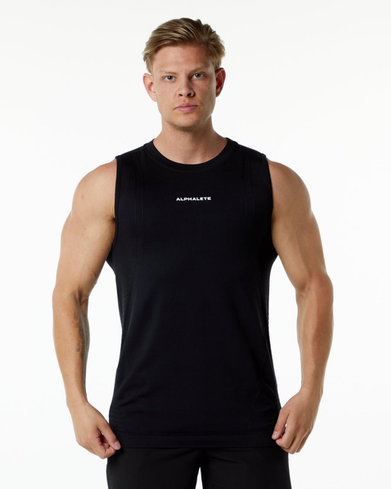 Black Alphalete Ozone Tank Men\'s Tanks | 8620731-TI