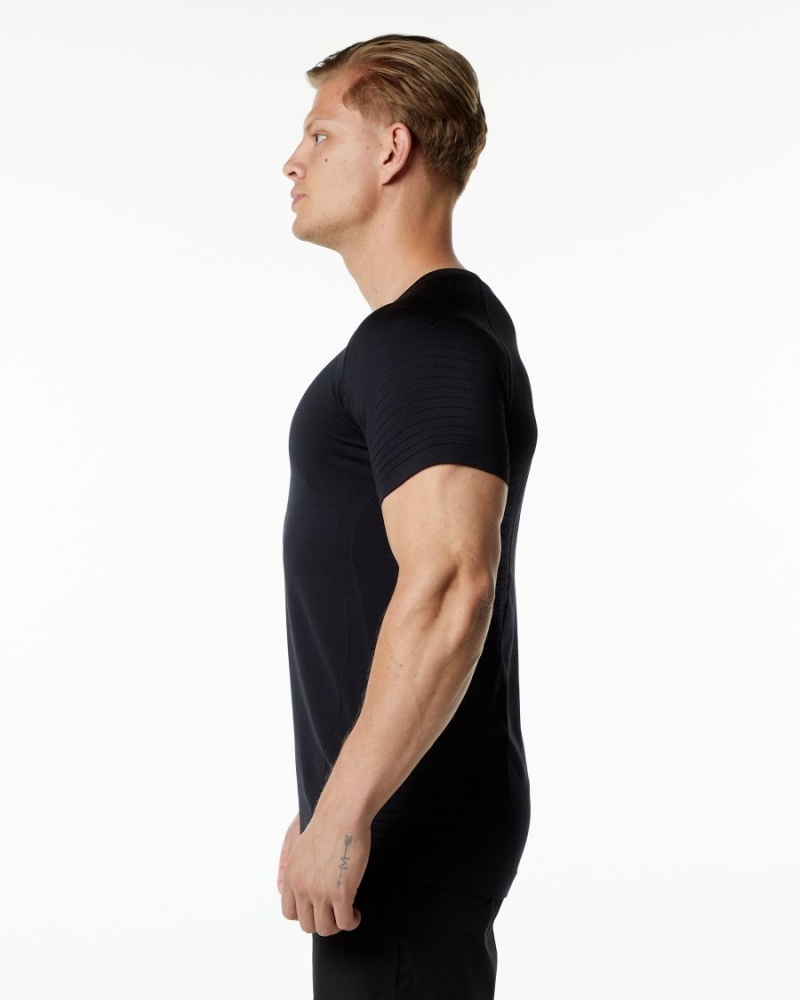 Black Alphalete Ozone Tee Men's Shirts | 5260837-LI