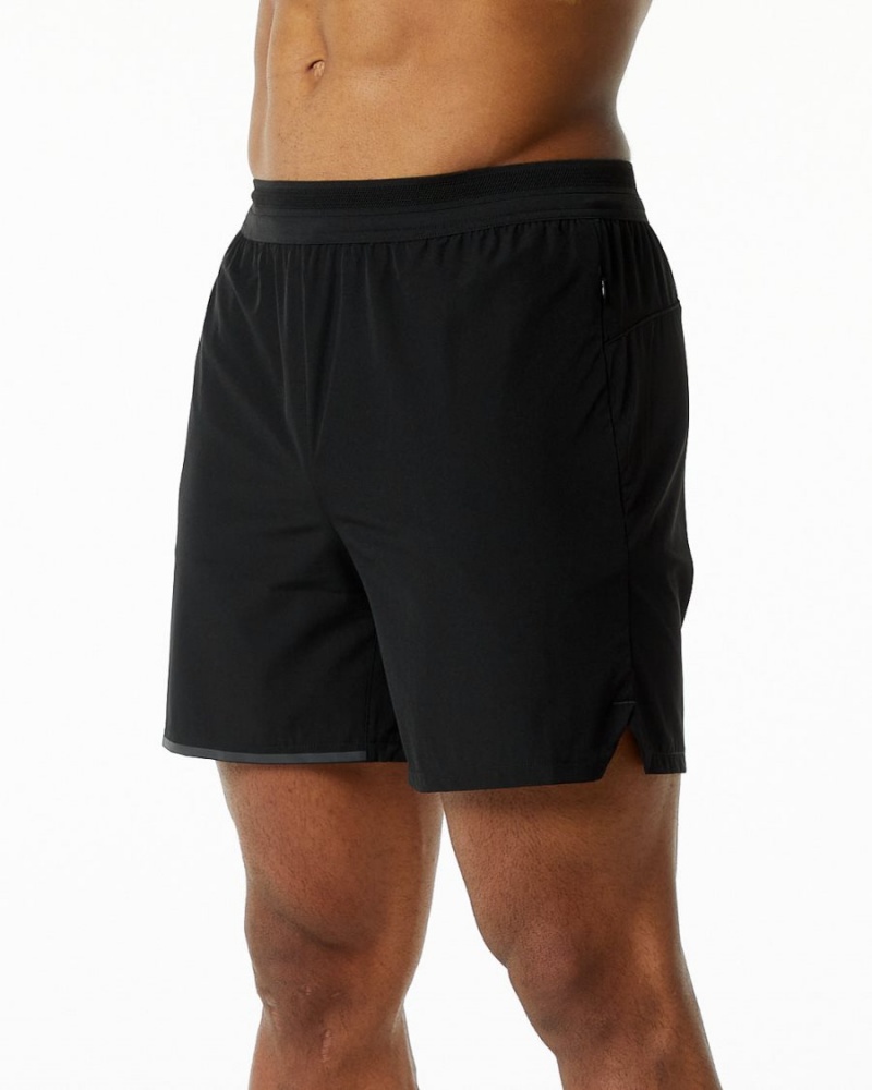 Black Alphalete Studio Short 6" Men's Shorts | 7205698-KZ