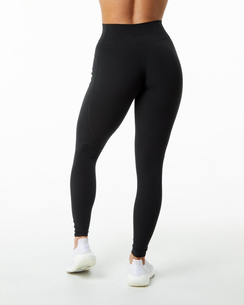 Black Alphalete Surface Pocket Legging 29" Women's Leggings | 7890546-AI