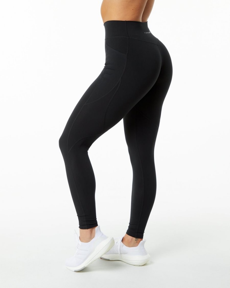 Black Alphalete Surface Pocket Legging 29" Women\'s Leggings | 7890546-AI